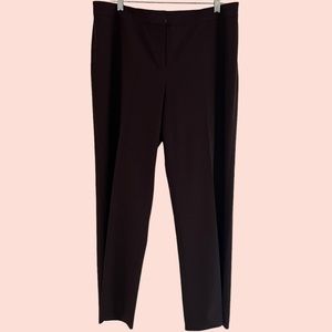 Lafayette 148 NY Chocolate Brown Stretch Wool Flat Front Trouser 14